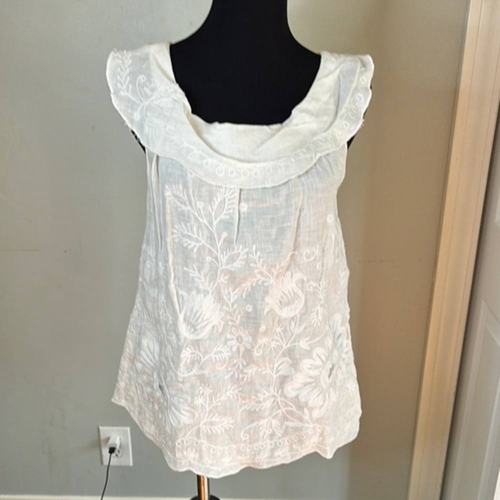 Meadow Rue White Embroidered Blouse